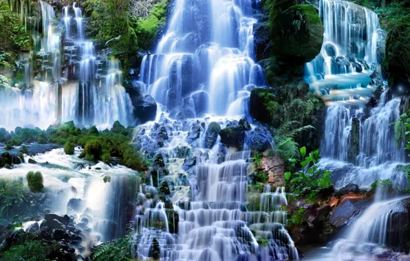 Картинка landscape, nature, scenery, waterfalls, Waterfall Collage