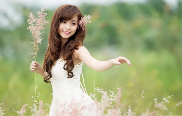 Лето, девушка, природа, Nana Xinh