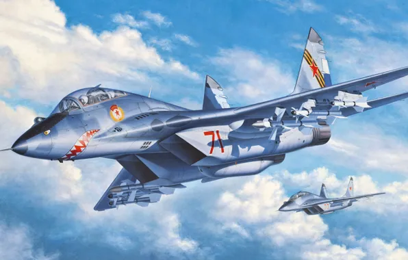 Картинка четвёртого поколения, ОКБ МиГ, двухместный учебно-боевой истребитель, МиГ-29УБ, советский многоцелевой истребитель