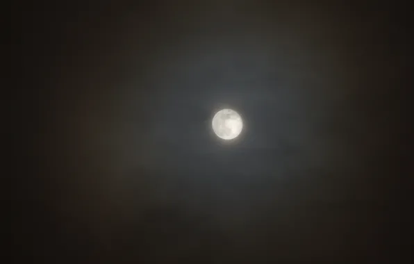 Картинка небо, облака, ночь, природа, полнолуние, январь, Stan, Волчья Луна