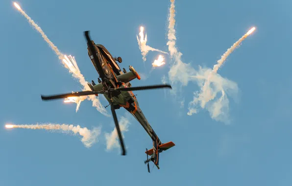 Картинка полет, вертолёт, боевой, AH-64 Apache, основной
