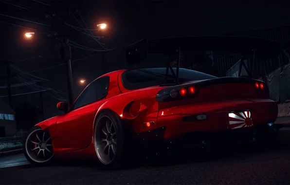 Красный, Авто, Машина, Car, NFS, Need for Speed, Mazda RX-7, RX7