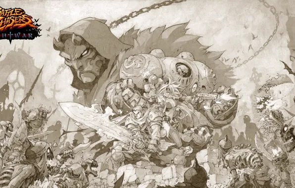 Art, demons, Battle chasers, warriror