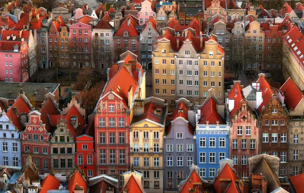 Gdańsk, Pomerania, Główne Miasto, Busy Painters Street