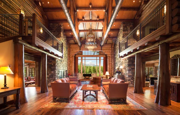 Stone, wood, interior, living space