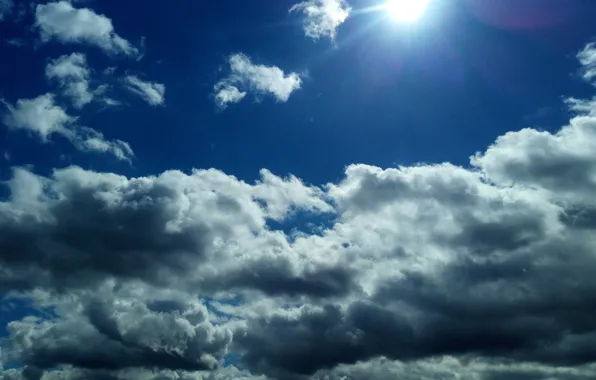 Картинка небо, солнце, облака, небо nature