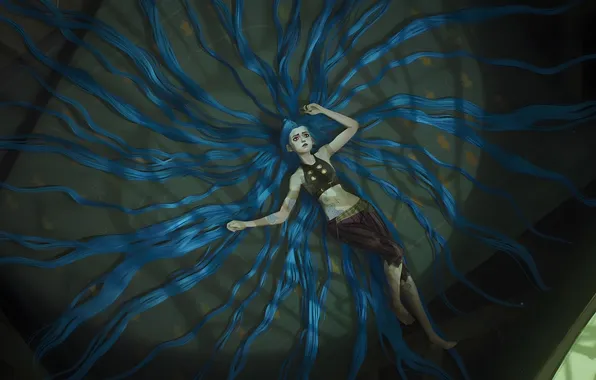 Hair, Jinx, screenshot, Arcane, 2 season, upscaled