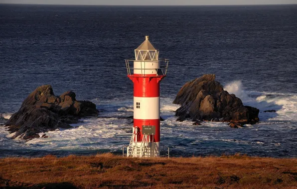 Картинка скалы, побережье, маяк, Канада, Canada, Атлантический океан, Atlantic Ocean, Newfoundland and Labrador