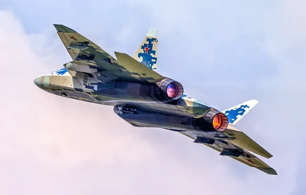Картинка многоцелевой истребитель, ВКС России, истребитель пятого поколения, Су-57, Su-57
