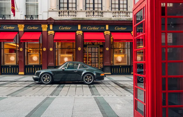 911, Porsche, sports car, side view, telephone box, Theon Design Porsche 911