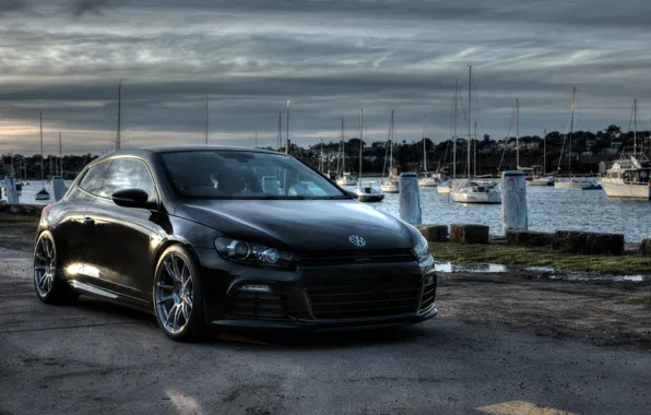 Volkswagen, black, Scirocco