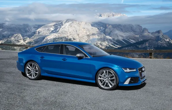 Картинка небо, горы, синий, фон, Audi, Ауди, Performance, Sportback