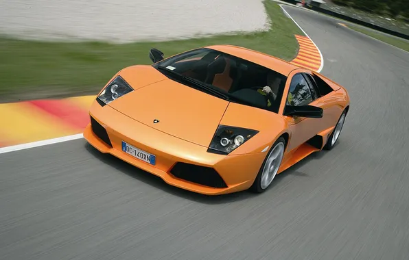 Картинка оранжевый, Lamborghini, суперкар, Murcielago