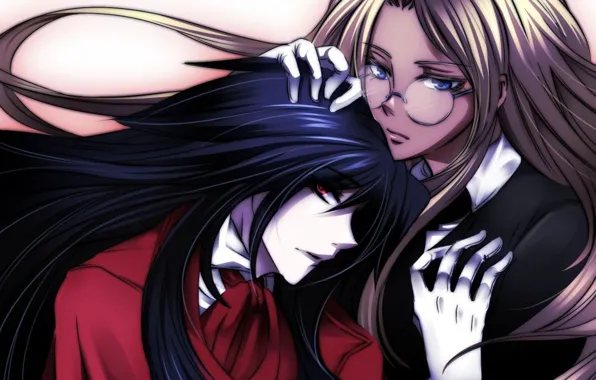 Вампир, hellsing, алукард, хеллсинг, female, интегра, integra, alukard