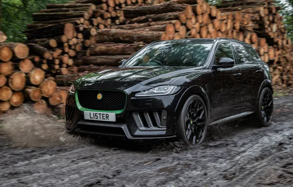 Jaguar, Front, Black, Mud, F-Pace, 2020, Lister Stealth