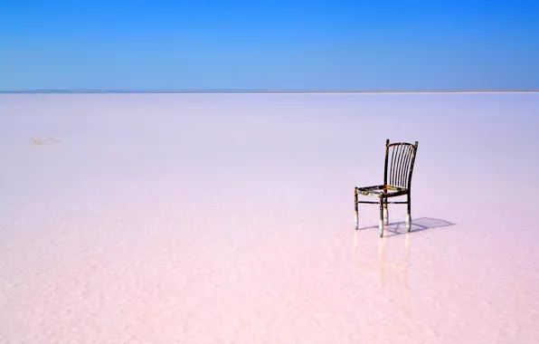 Landscape, pink, salt lake