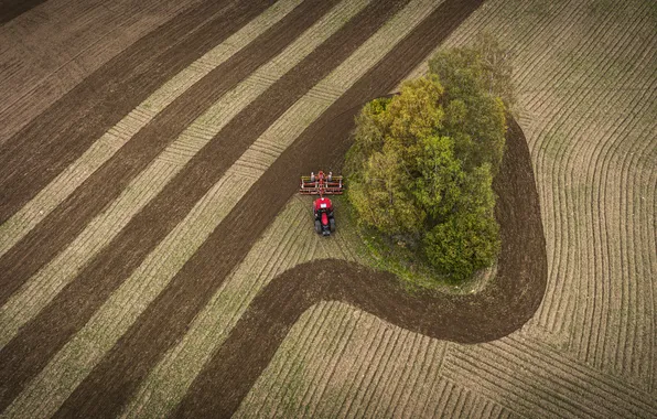 Tractor, machinery, working