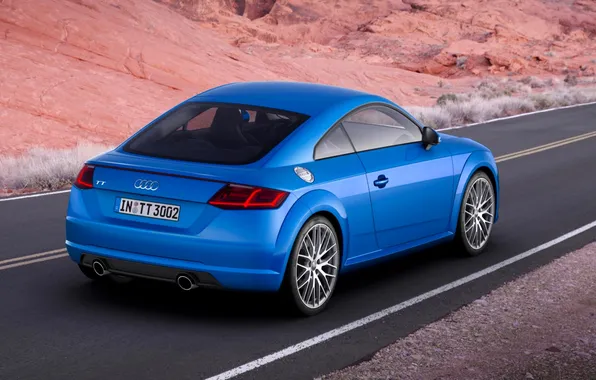 Дорога, синий, скалы, пустыня, трасса, Ауди, шоссе, Audi TT
