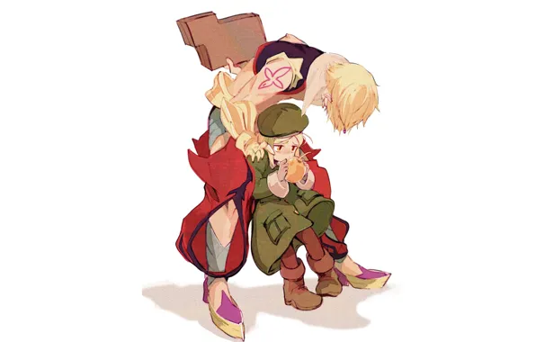 Яблоко, аниме, арт, девочка, Гильгамеш, Fate / Grand Order, Судьба великая кампания