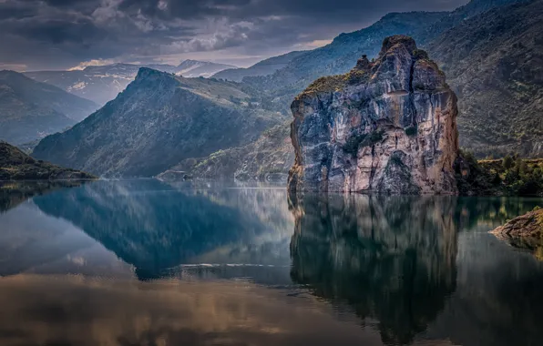Картинка горы, озеро, скалы