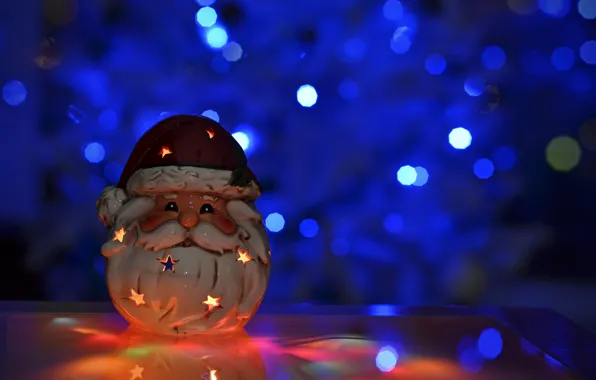 Игрушка, свеча, Новый Год, Рождество, Дед Мороз, Christmas, праздники, боке