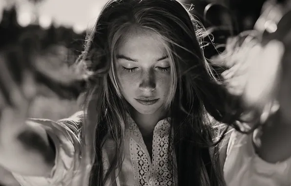 Девушка, лицо, волосы