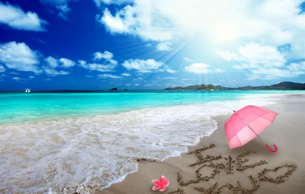 Песок, пляж, любовь, романтика, сердце, рисунок, love, beach