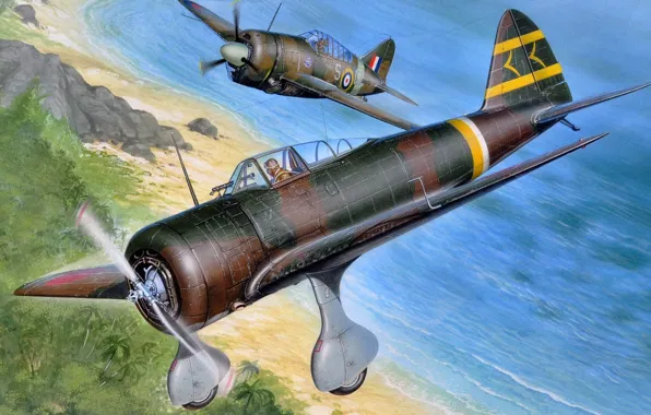 Япония, истребитель, Великобритания, Nakajima, Ki-27, Stanislav Hajek, Buffalo, Otsu