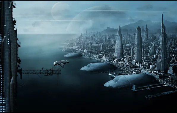 City, ocean, port