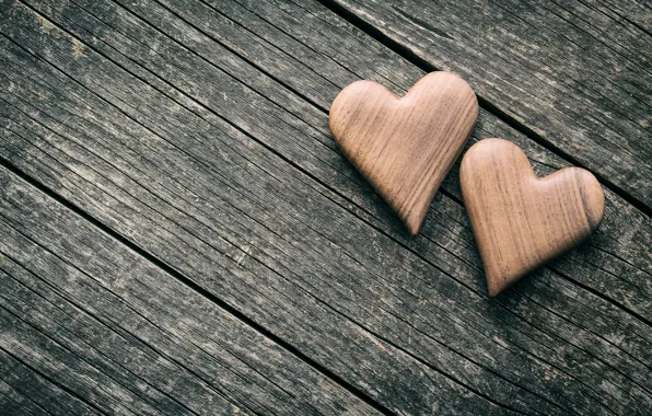 Картинка сердечки, love, wood, romantic, hearts, wooden, valentine's day