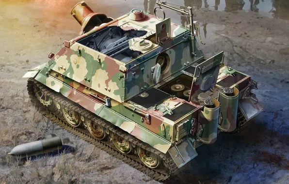 САУ, 38 cm RW61 auf Sturmmörser Tiger, Штурмтигр, Sturmpanzer VI, Sturmtiger, немецкая самоходная артиллерийская установка