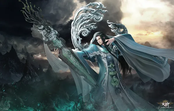 China, game, weapon, man, MMORPG, asian, warrior, chinese