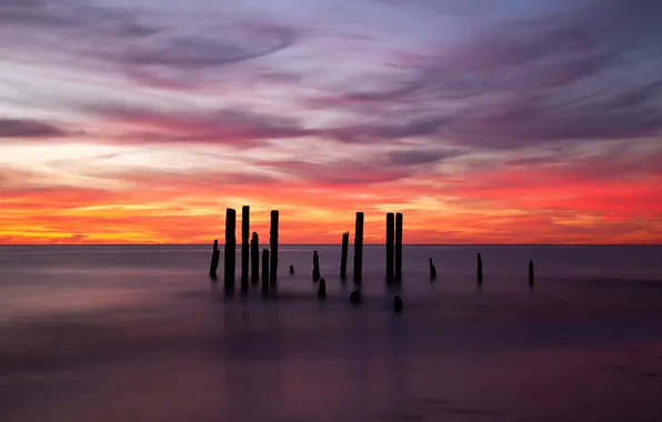 Море, пейзаж, закат