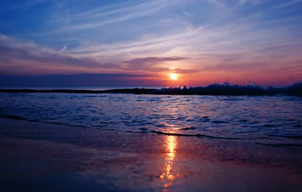 Картинка море, волны, пляж, берег, Dance with the Sun!
