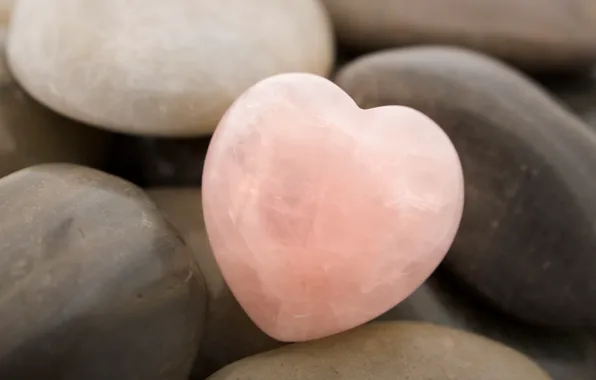 Розовый, сердце, Камень
