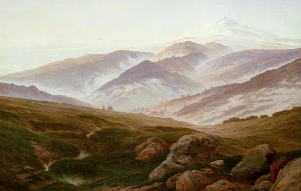 Картинка горы, картина, Каспар Давид Фридрих, Воспоминания Райзенгебирге