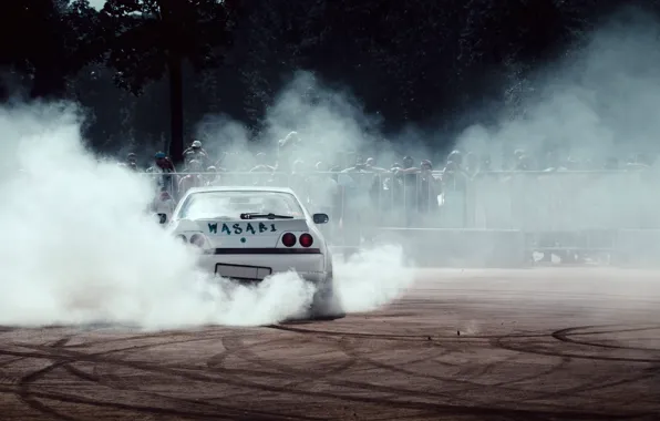 Дым, дрифт, автомобили, skyline, cars, mcg