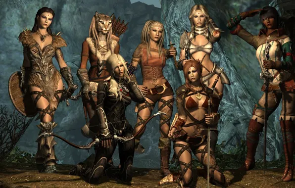 Girls, Skyrim, The Elder Scrolls V: Skyrim, Background, Weapons, Video Game