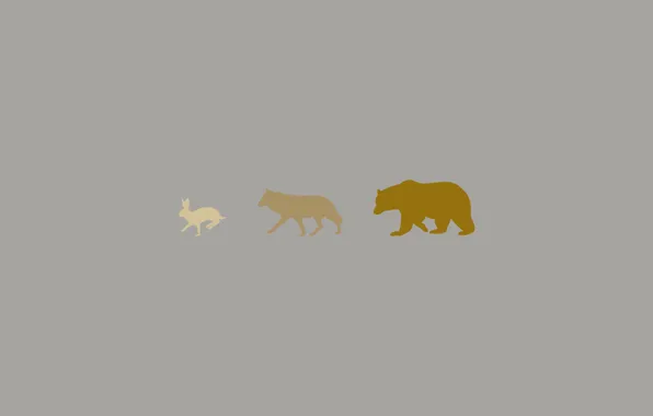 Картинка животные, волк, заяц, медведь