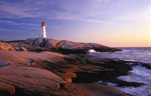 Картинка море, маяк, канада
