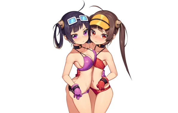 Girl, sexy, cleavage, long hair, brown hair, boobs, anime, beautiful