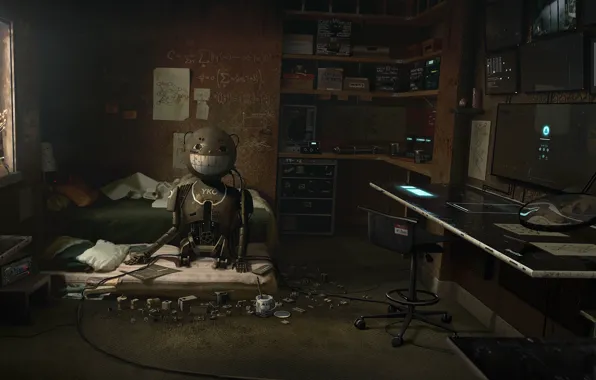 Комната, robot, art, room, pc, future art, Antoine Boutin