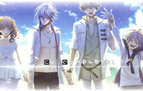 Лето, небо, облака, радость, kent, amnesia, ikki, heroine