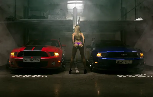Девушка, белье, Mustang, Ford, мустанг, girl, форд, underwear