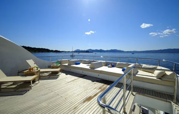 Luxury, yacht, deck, motor