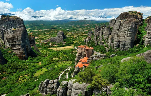 Греция, Meteora, Monastery, Rousanou, монастыри Метеоры