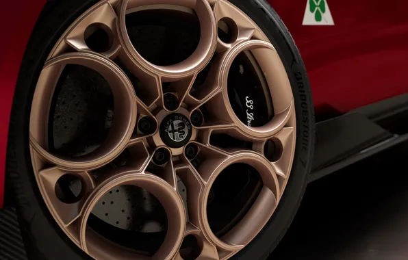 Картинка Alfa Romeo, logo, wheel, 2023, Alfa Romeo 33 Stradale, 33 Stradale