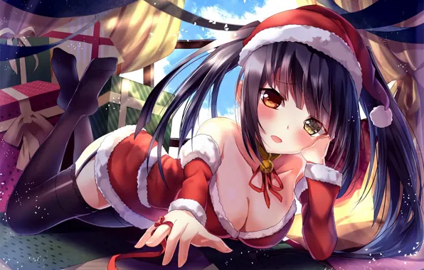 Girl, sexy, cleavage, long hair, boobs, anime, beautiful, pretty