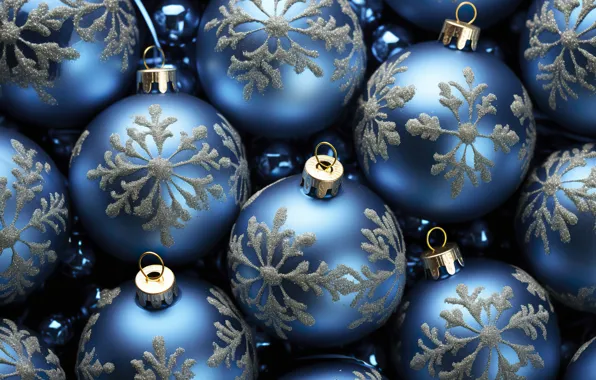 Картинка шарики, темный фон, Рождество, Новый год, синий фон, ёлочные игрушки, новогодние украшения, ИИ-арт