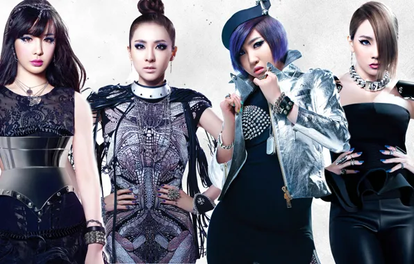 Музыка, девушки, азиатки, Южная Корея, 2NE1, K-pop, Minzy, Dara